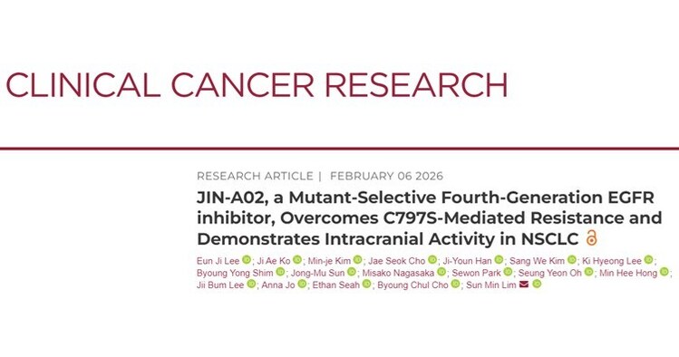 J INTS BIO Reports Fourth-Generation EGFR Inhibitor JIN-A02 in Clinical Cancer Research