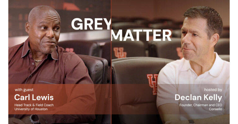 Nine-time Olympic Gold Medalist Carl Lewis Reflects on the Demands of Winning in the Latest Grey Matter Episode, hosted by Declan Kelly
