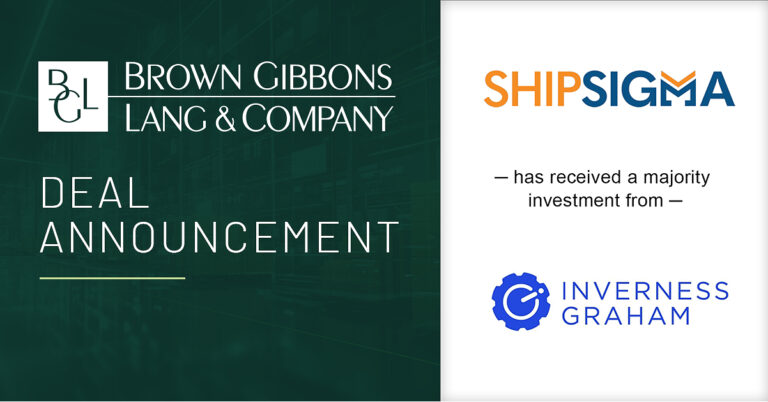 BGL Announces ShipSigma Receives Majority Investment from Inverness Graham