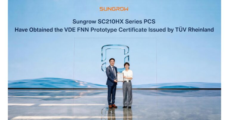 Sungrow Secures World’s First German Inertia Market “Passport” with VDE FNN Prototype Certificate