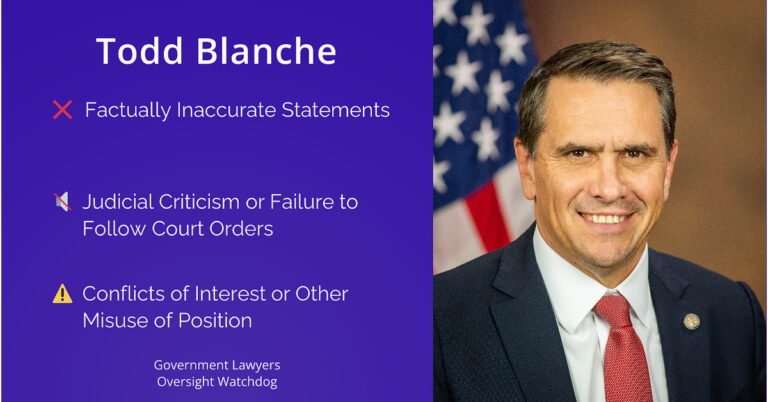 GLOW Condemns the Confirmation of Todd Blanche; The Senate Hands the Department of Justice to the Lawyer a Federal Court Found Abandoned Its Defense