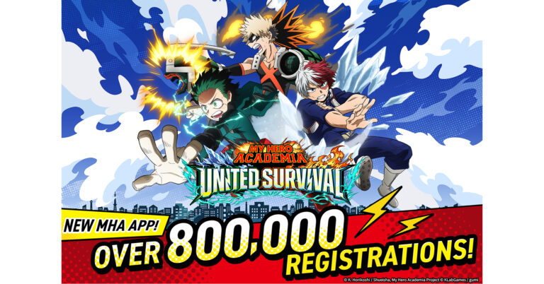New “My Hero Academia” Anime Game App “My Hero Academia UNITED SURVIVAL” Surpasses 800,000 Pre-Registrations! Additional Rewards Confirmed–Launching August 6!