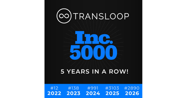 TransLoop Celebrates Five Consecutive Years on the Inc. 5000 List