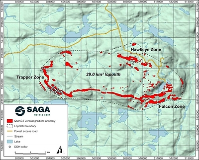 SAGA Metals Drills 495.6 m at 37.86% Fe2O3, 5.51% TiO2, 0.273% V2O5 Including 68.2 m at 52.95% Fe2O3, 8.57% TiO2, 0.381% V2O5 at Radar Critical Minerals Project in Labrador