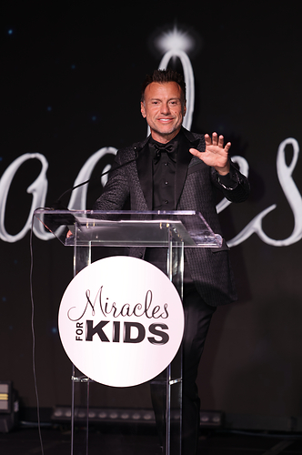 Anthony Geisler, Founder and CEO of Sequel Brands, speaking at the podium during the 2026 Miracles for Kids Night of Miracles Gala in Dana Point, California.